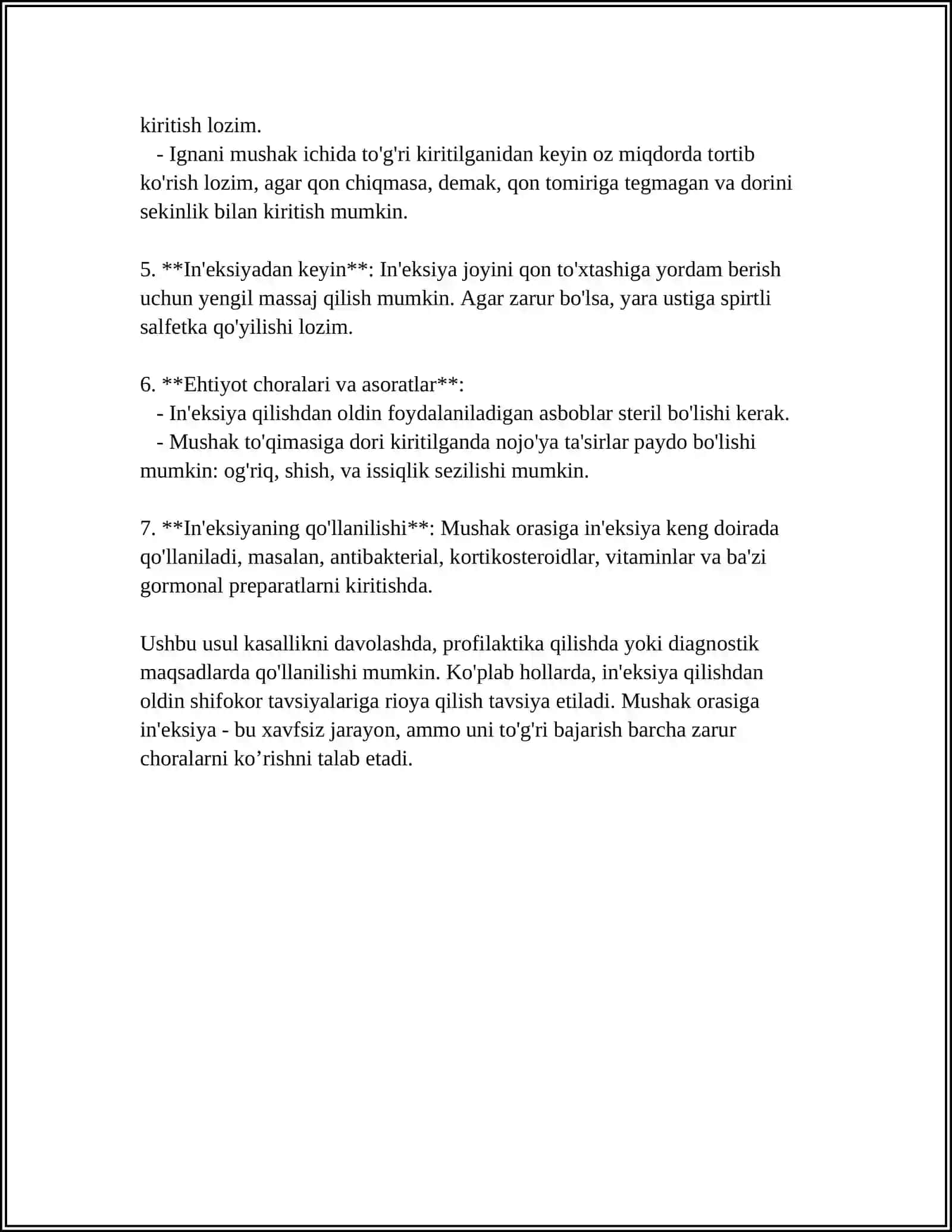 MUSHAK ORASIGA INEKSIYA QILISH TEXNIKASI 4