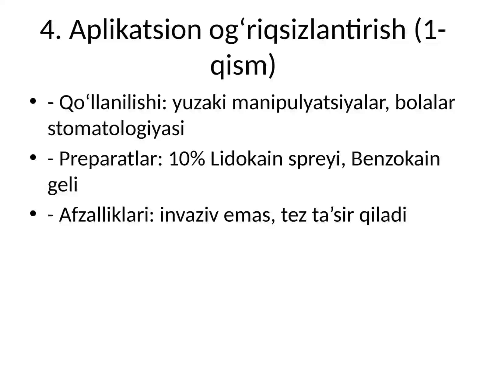 Stomatologiyada mahalliy og‘riqsizlantirish turlari 4