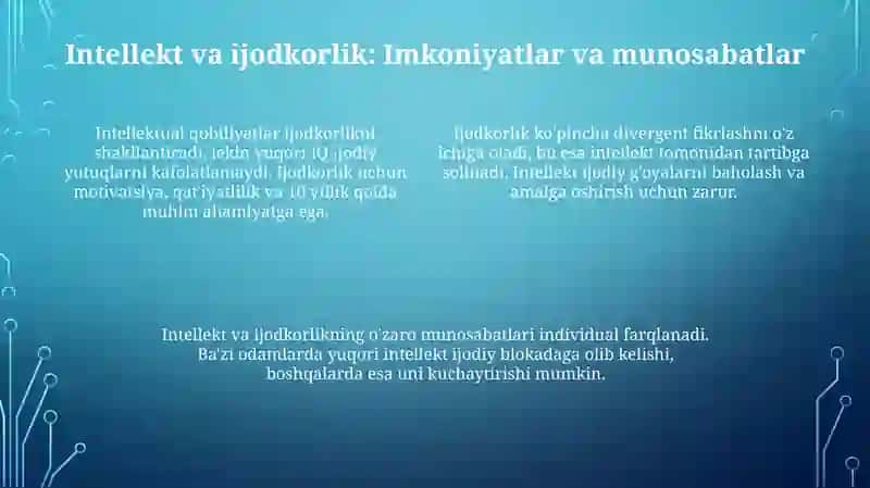 Xotira tafakkur,intelekt va kreativlikning inson faoliyatdagi roli 4