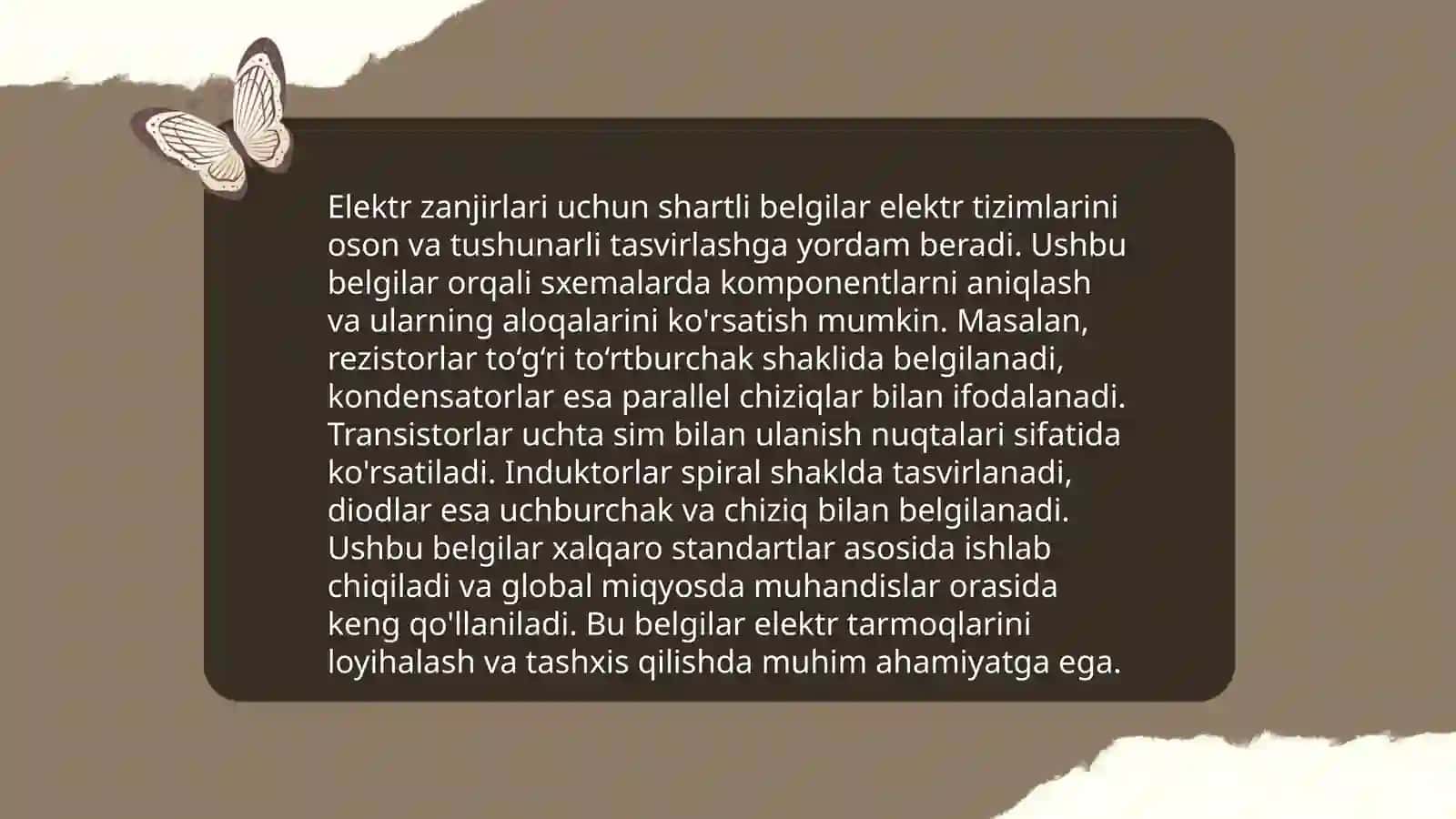 Elektr zanjirlaridagi asosiy shartli belgilar va elektr zanjiri sxemalarining imitatsion modelini tuzish 4