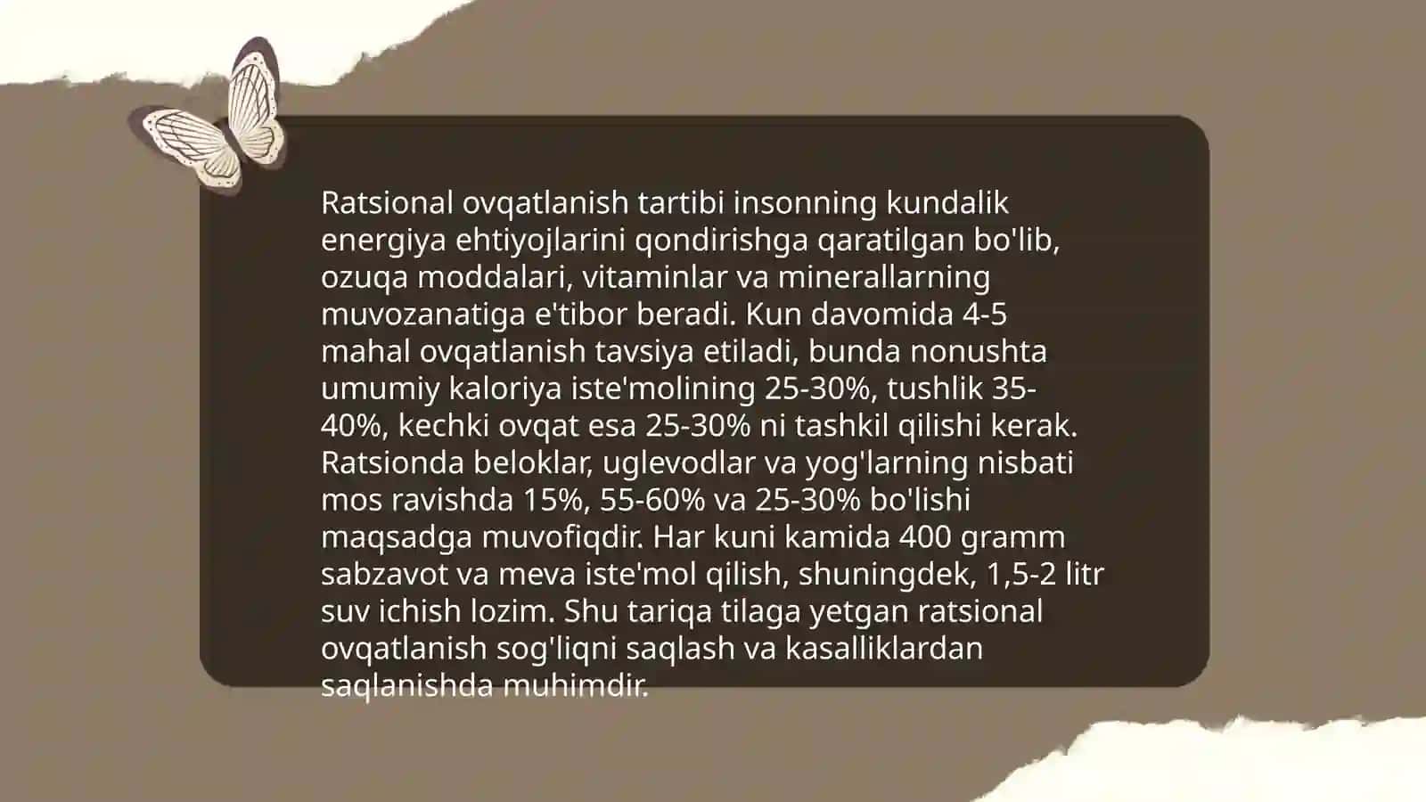 Nutritsiologiya va dientologiya haqida tushuncha. Hazm organlari 4