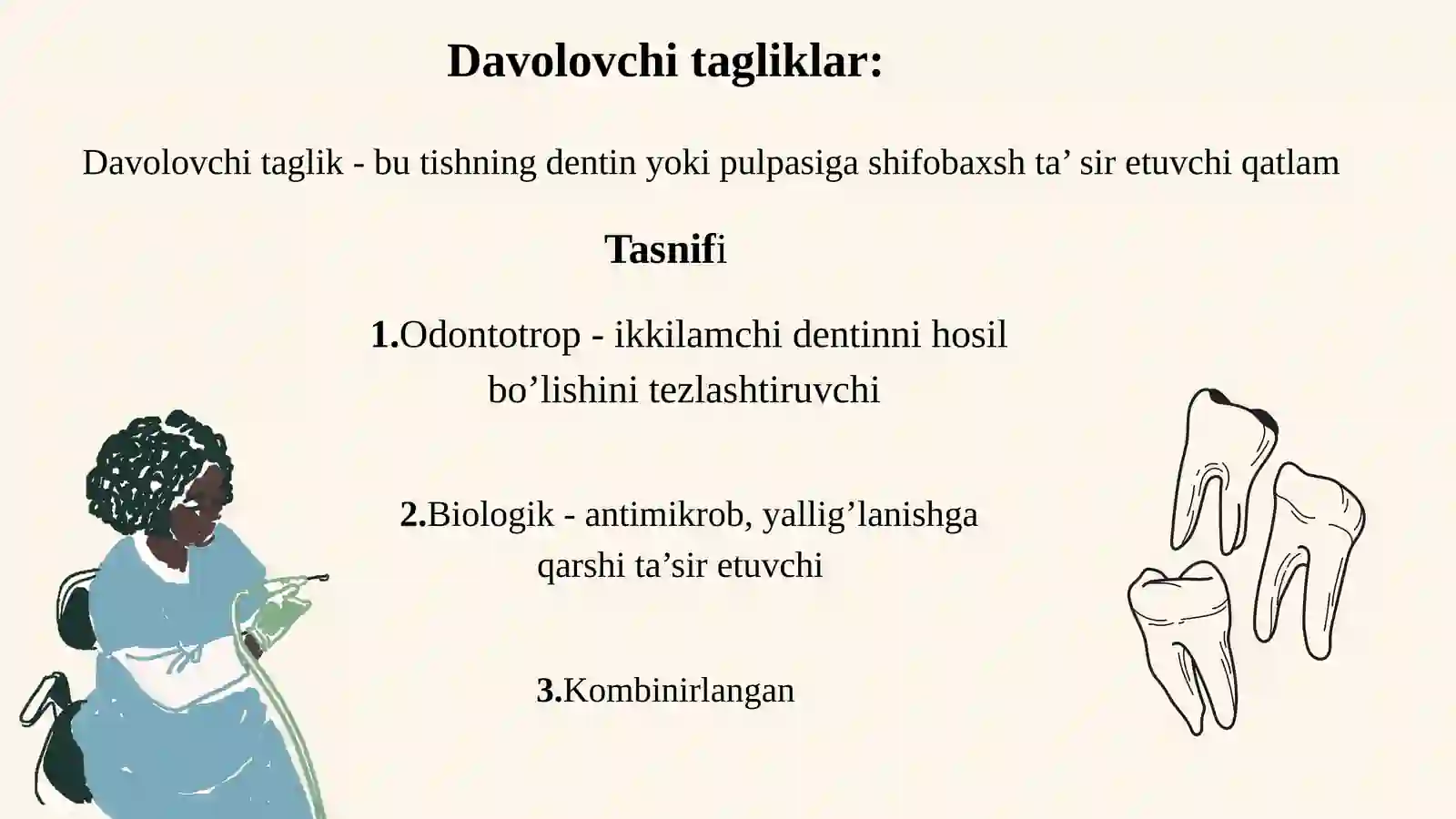 Ajratuvchi va davolovchi tagliklar. Sement asosli plomba ashyolari. Fosfat kislota asosli sementlar.Tarkibi va xususiyatlari 4