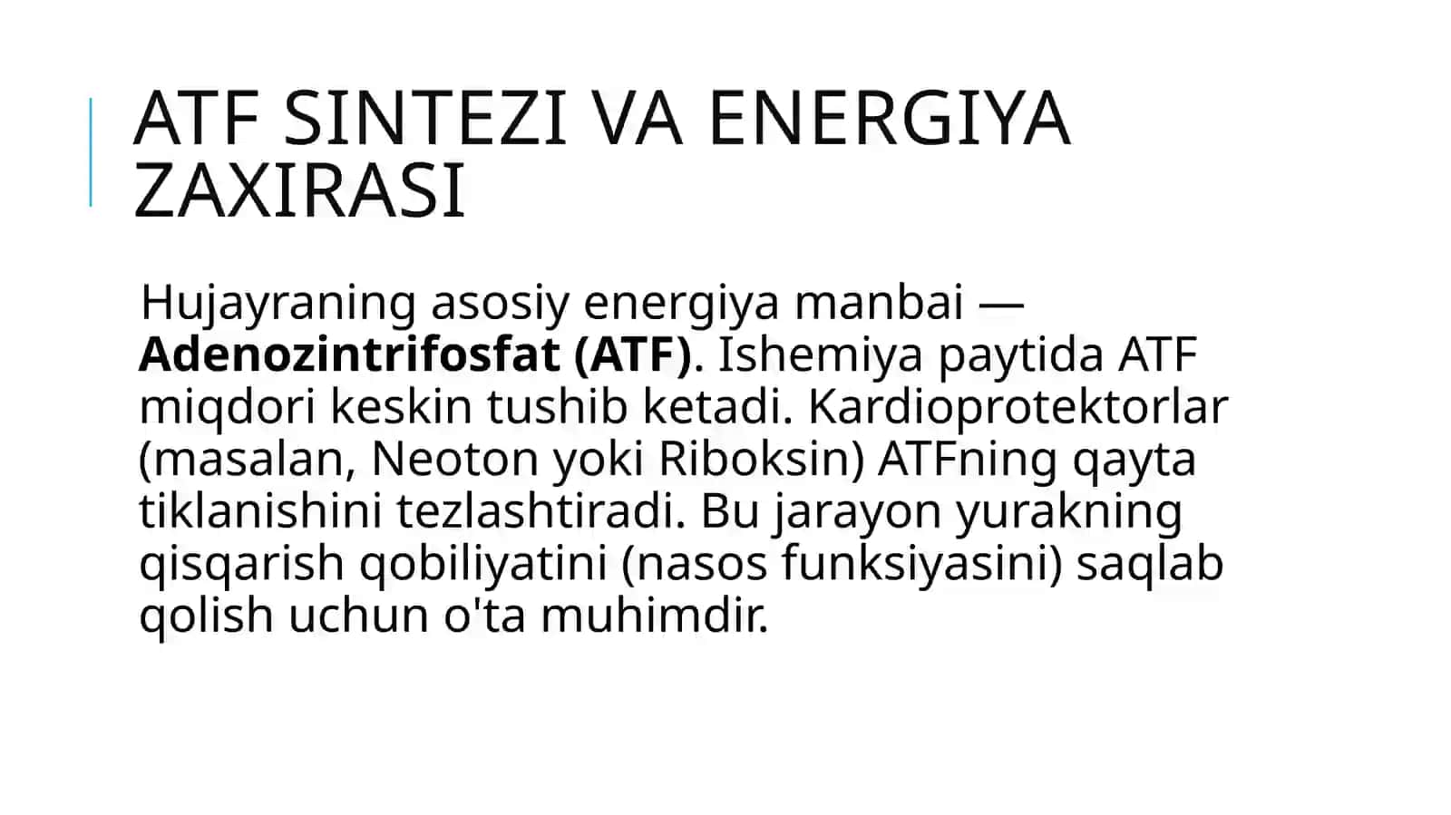 Kardioprotektorlar va metabolik trot vositalar 4