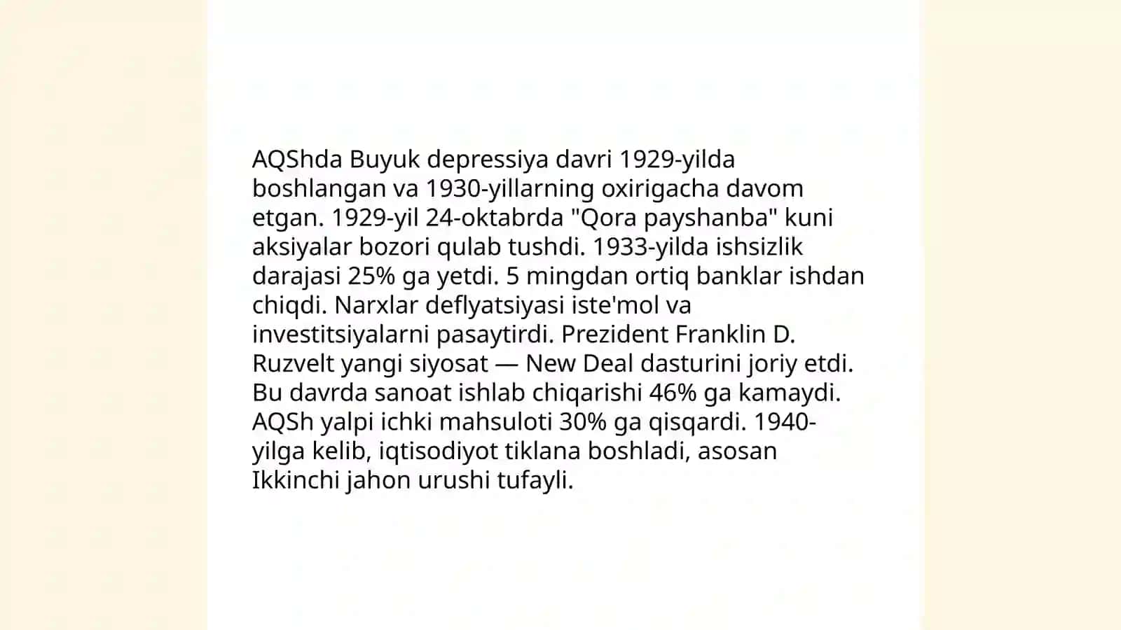 AQSh va Yevropa davlatlari ikkinchi jahon urushi oraligʻida 4