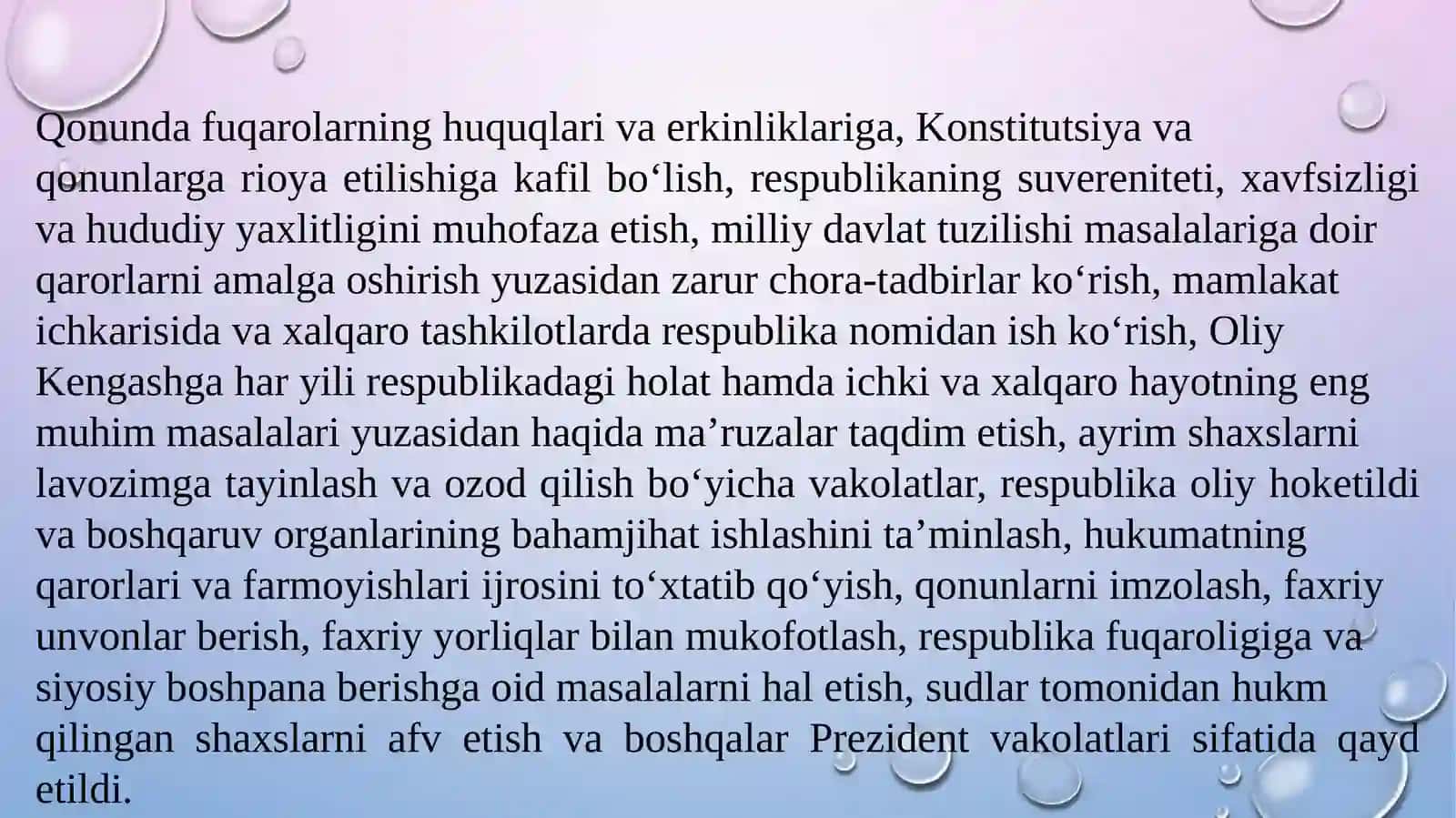 O'zbekistonda Demokratik, Fuqarolik Jamiyatia Soslarining Shakllanishi, Amalga Oshirilgan Siyosiy Ishlar 4