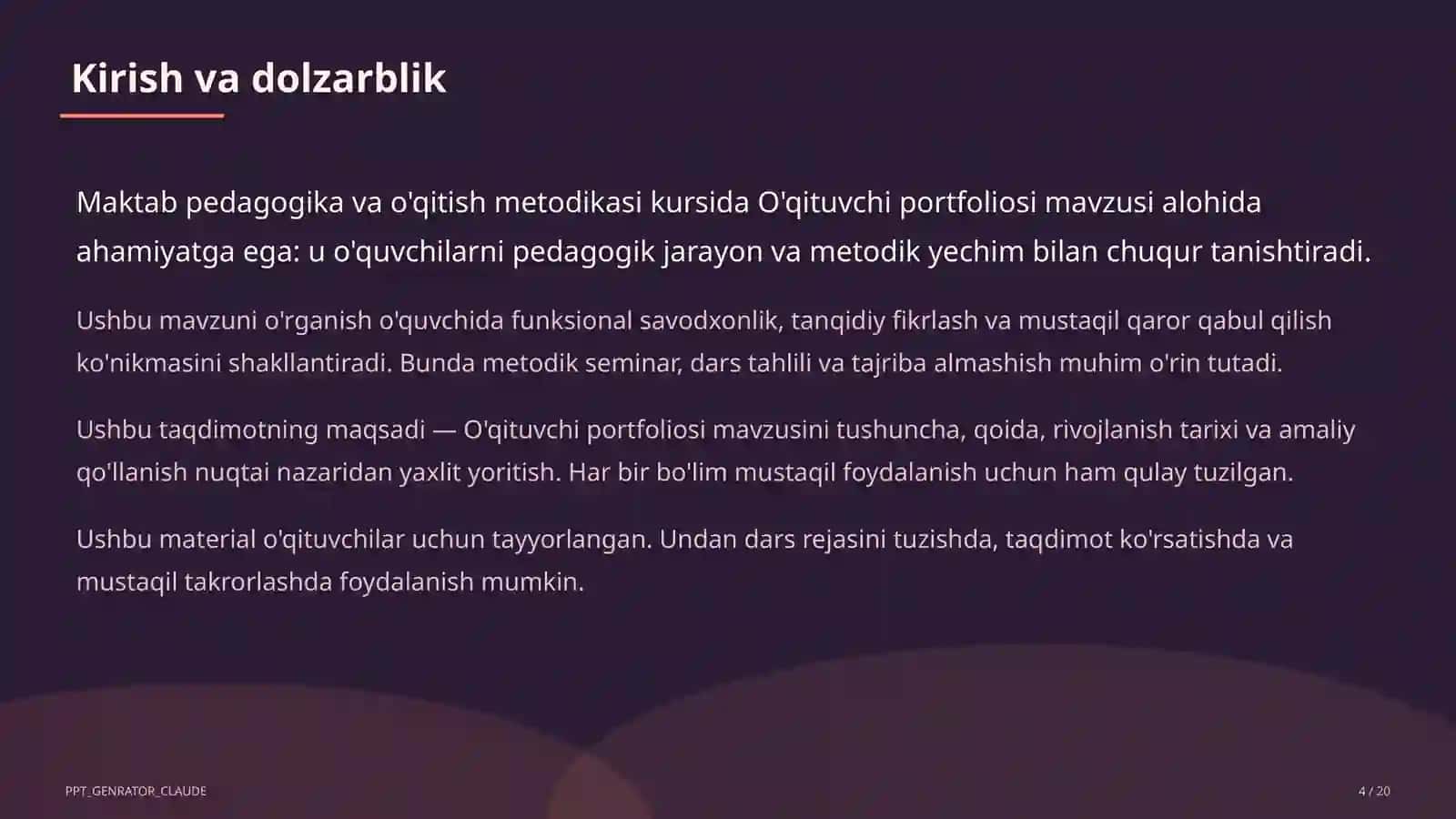 O'qituvchi portfoliosi 4