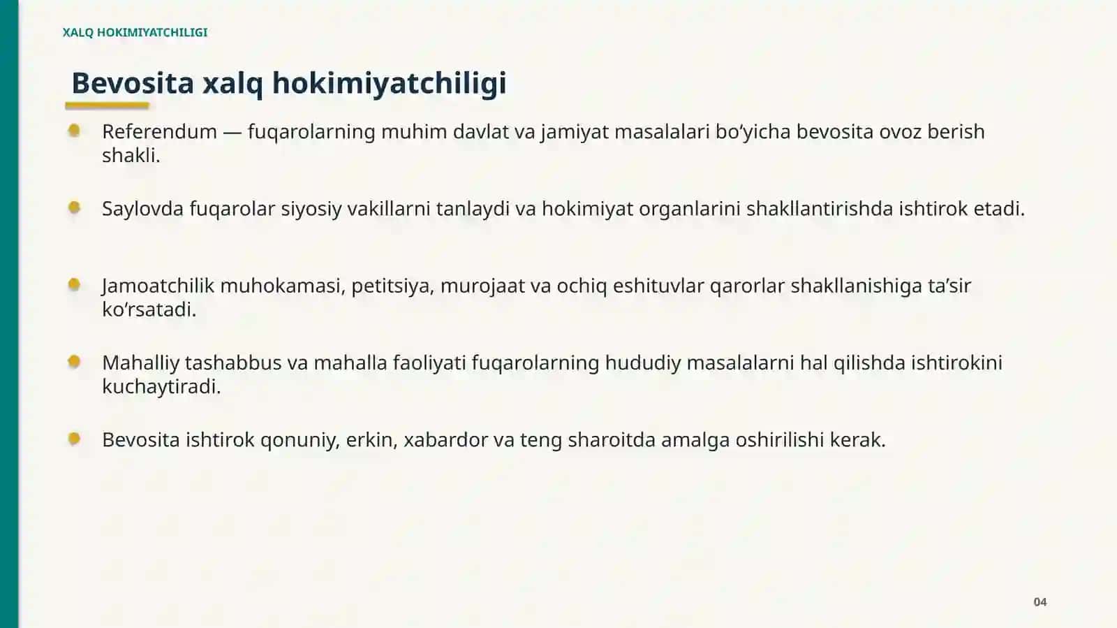 XALQ HOKIMIYATCHILIGI 4