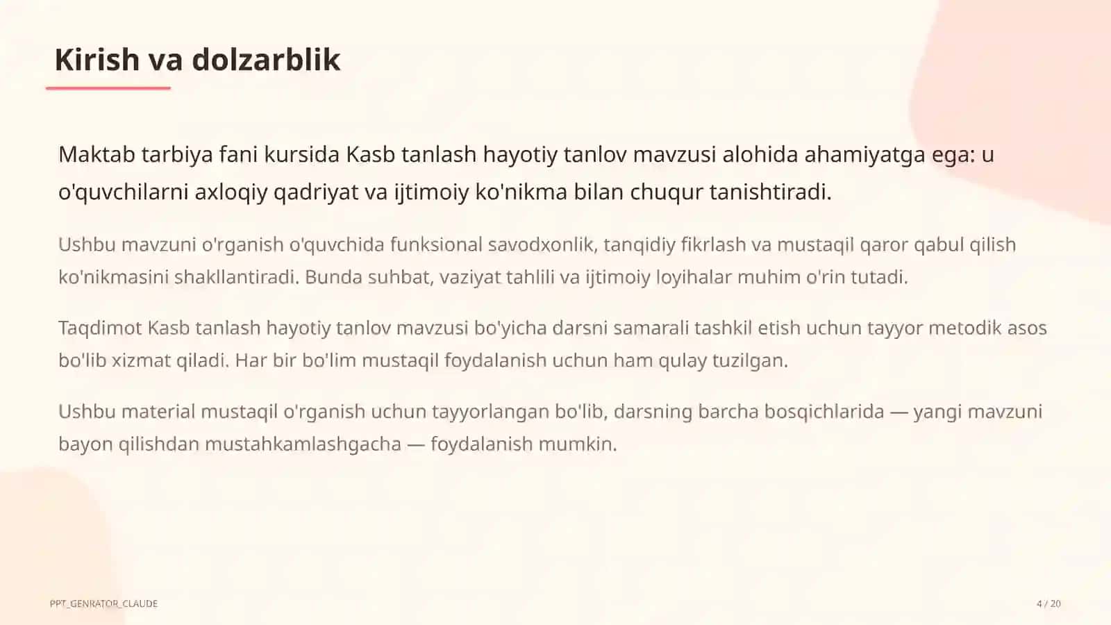 Kasb tanlash hayotiy tanlov (9-sinf) 4