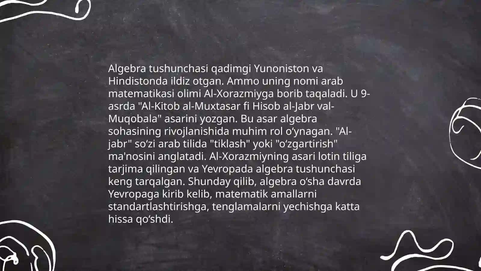 Algebra fanini vujudga kelishi va rivojlanishi 4