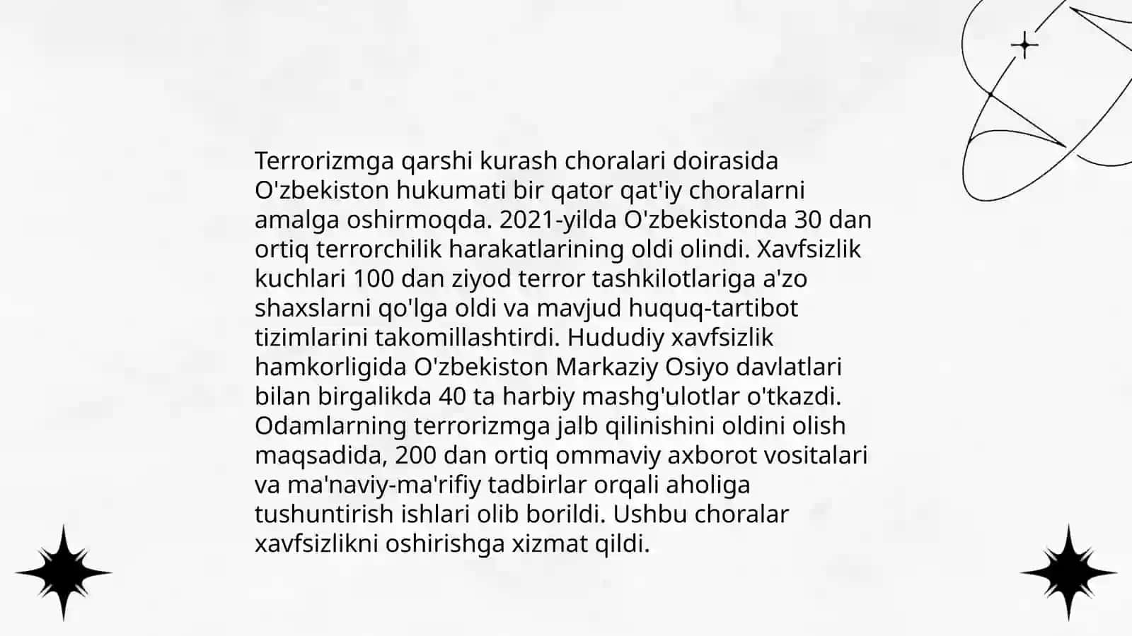 Milliy xavfsizlikni taʼminlash borasida olib borilayotgan ishlar 4