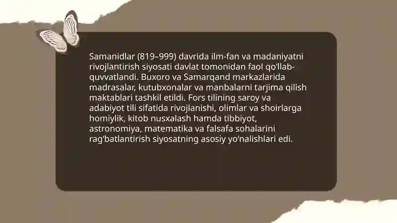 IX-XII asrlarda mamlakatimiz hududida roʻy bergan madaniy Uygʻonish 4
