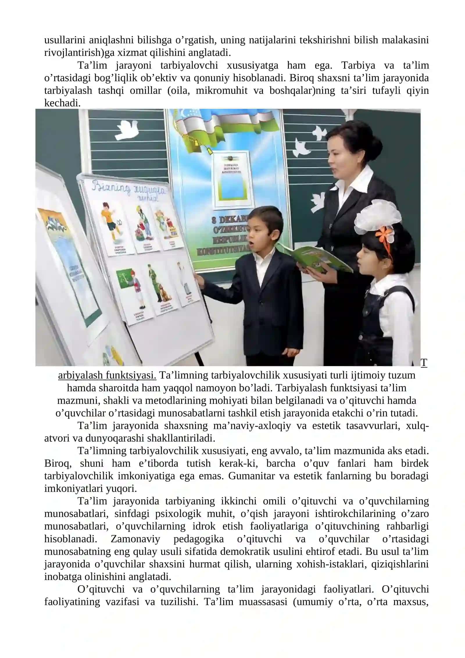 O'qituvchining ta'lim jarayoniga qo'yiladigan asosiy talabalar va o'z ijodiy kayfiyatini boshqarish 4