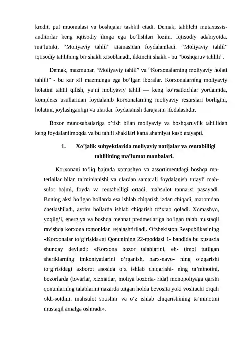 KORXONADA MOLIYAVIY NATIJALAR VA RENTABILLIK TAHLILI 4