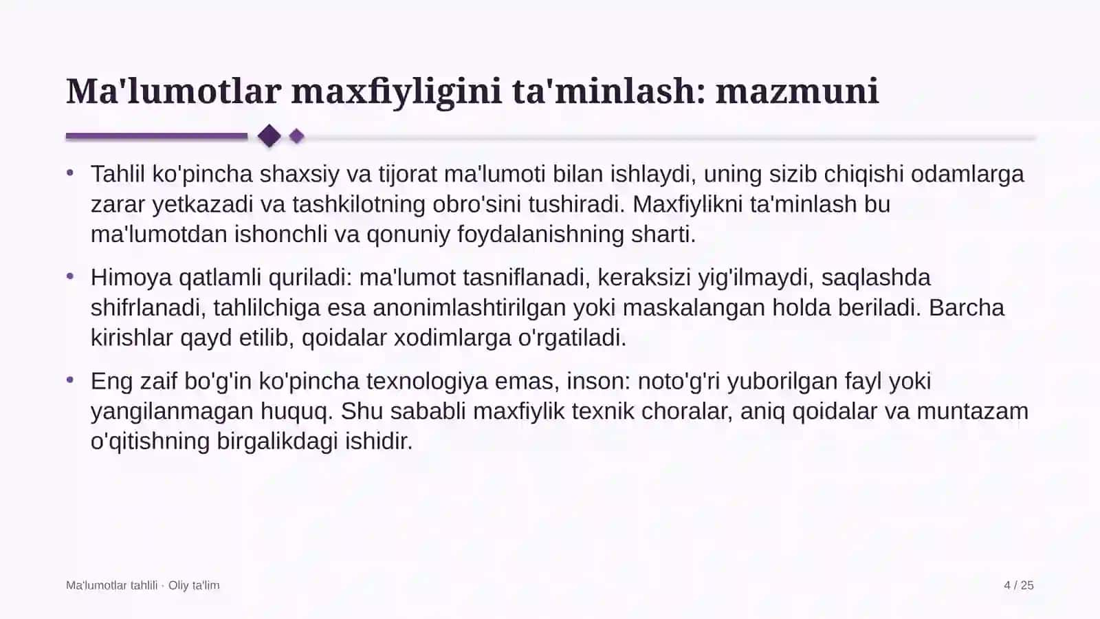 bandlikka ko'maklashish markazlarida ma'lumotlar bilan ishlashda maxfiylikni ta'minlash 2963 4