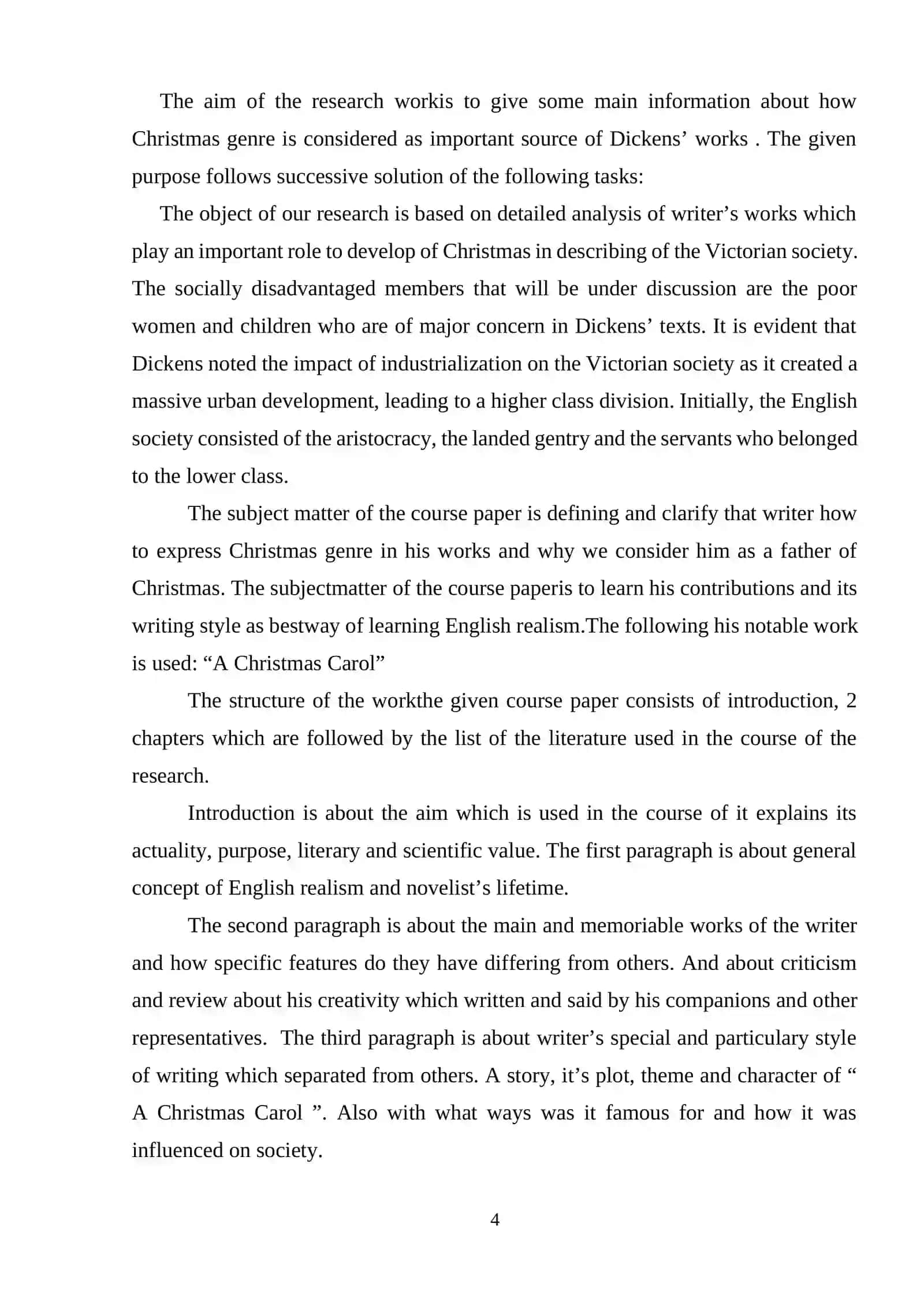 Course Paper on "Charles Dickens's novels and their general ideology" 4