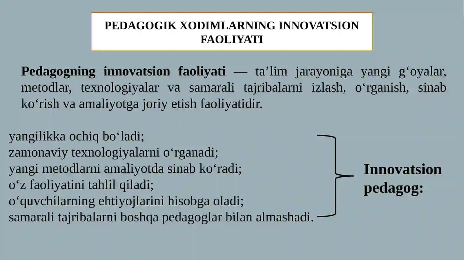 Pedagogik xodimlarni innovatsion faoliyatini tashkil etish va boshqarish 4