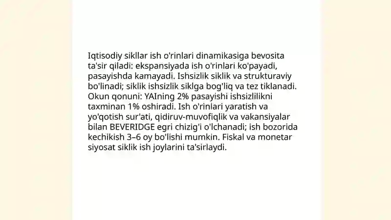 Iqtisodiy tebranishlar va ishsizlik 4
