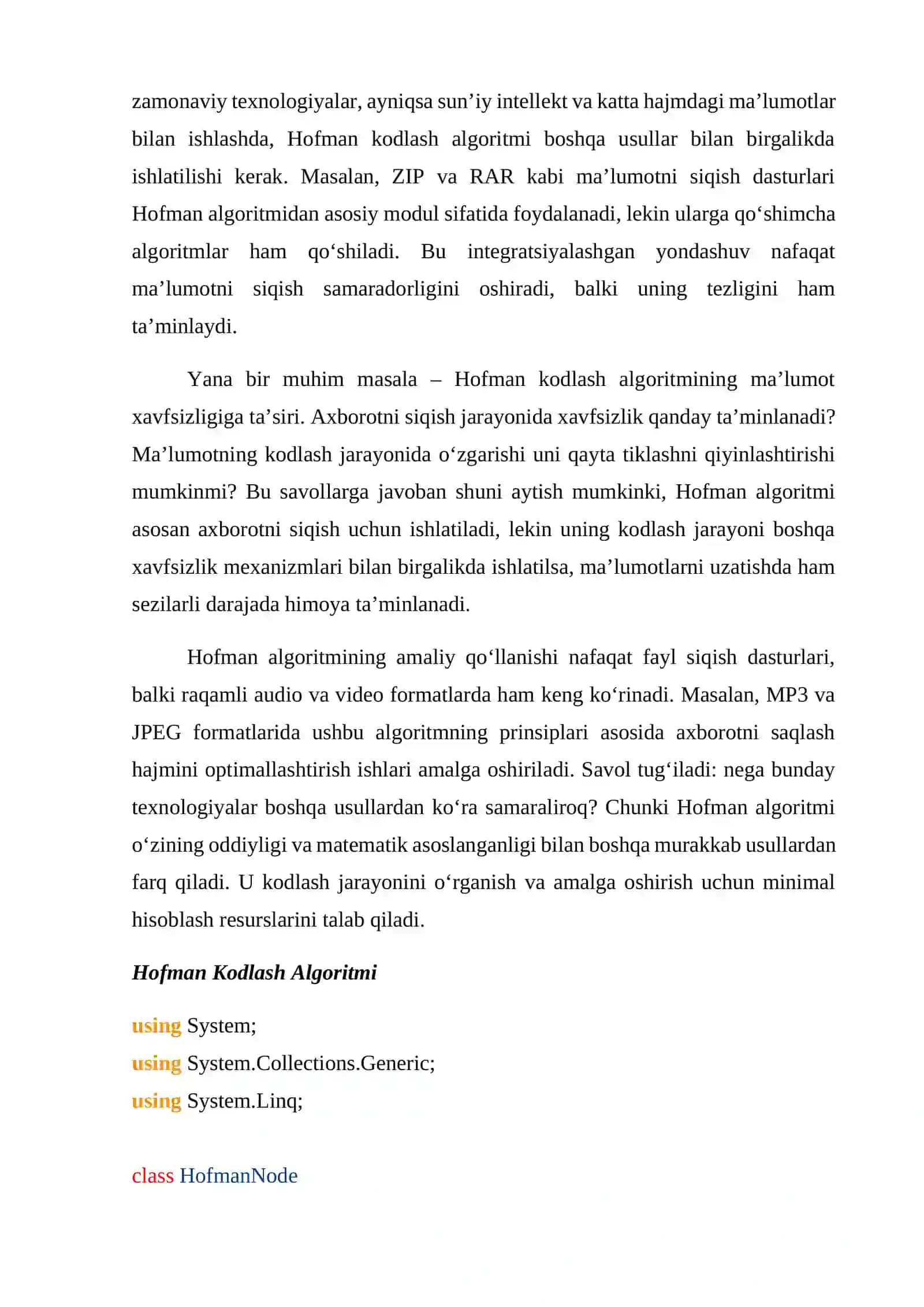 Hofman Kodlash: Ma'lumotlarni Minimal Uzatish Yechimi 4