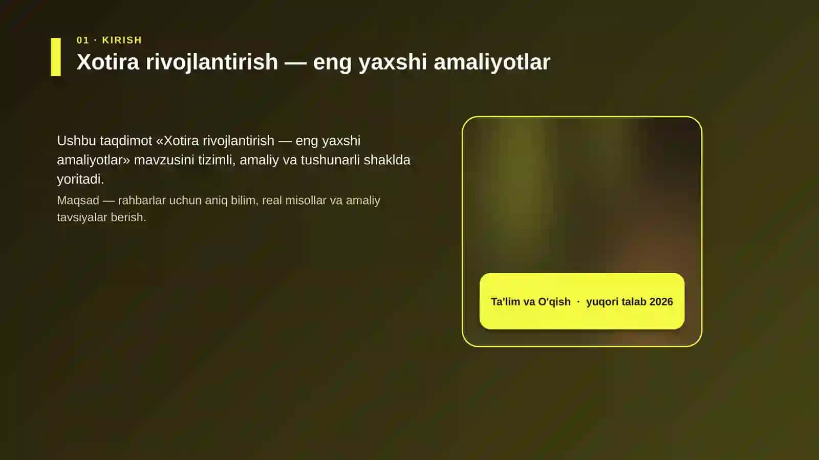 Xotira rivojlantirish — eng yaxshi amaliyotlar 4