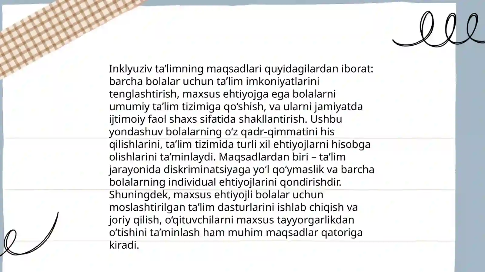 INKLYUZIV TAʼLIMNING MAQSADI VA VAZIFALARI 4