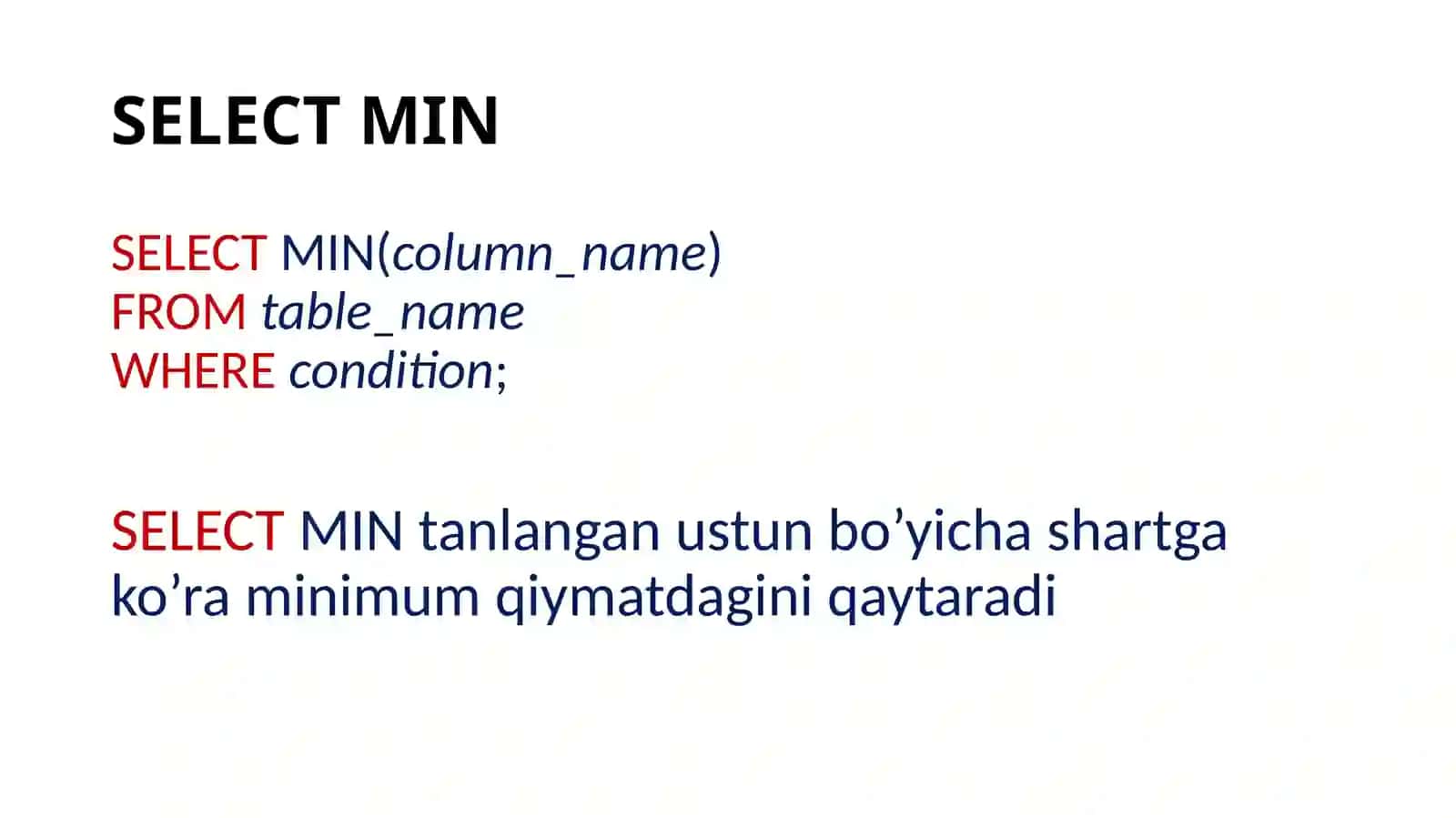 SQL tilida murakkab so’rovlar yaratish. 4