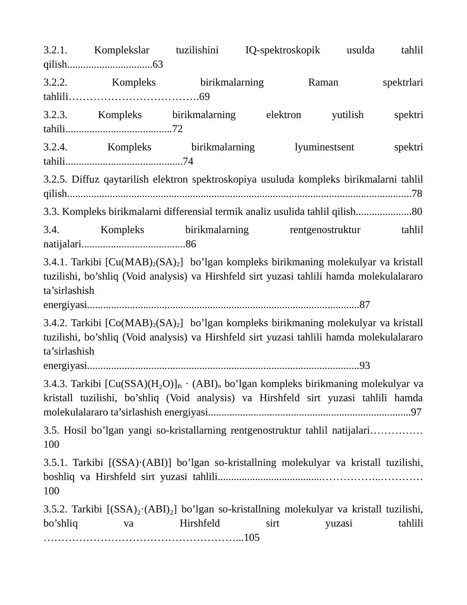 BA`ZI 3D-METALLARNING GIDROKSIBENZOY KISLOTA HOSILALARI ASOSIDAGI ARALASH LIGANDLI KOORDINATSION BIRIKMALARI SINTEZI VA TADQIQOTI MAVZUSIDA DISSERTATSIYA 4