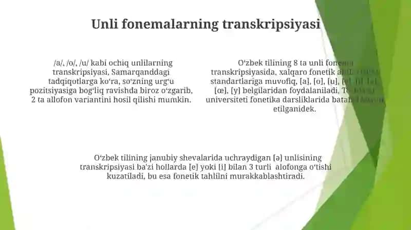Oʻzbek Tilining Unli Fonemalari 4
