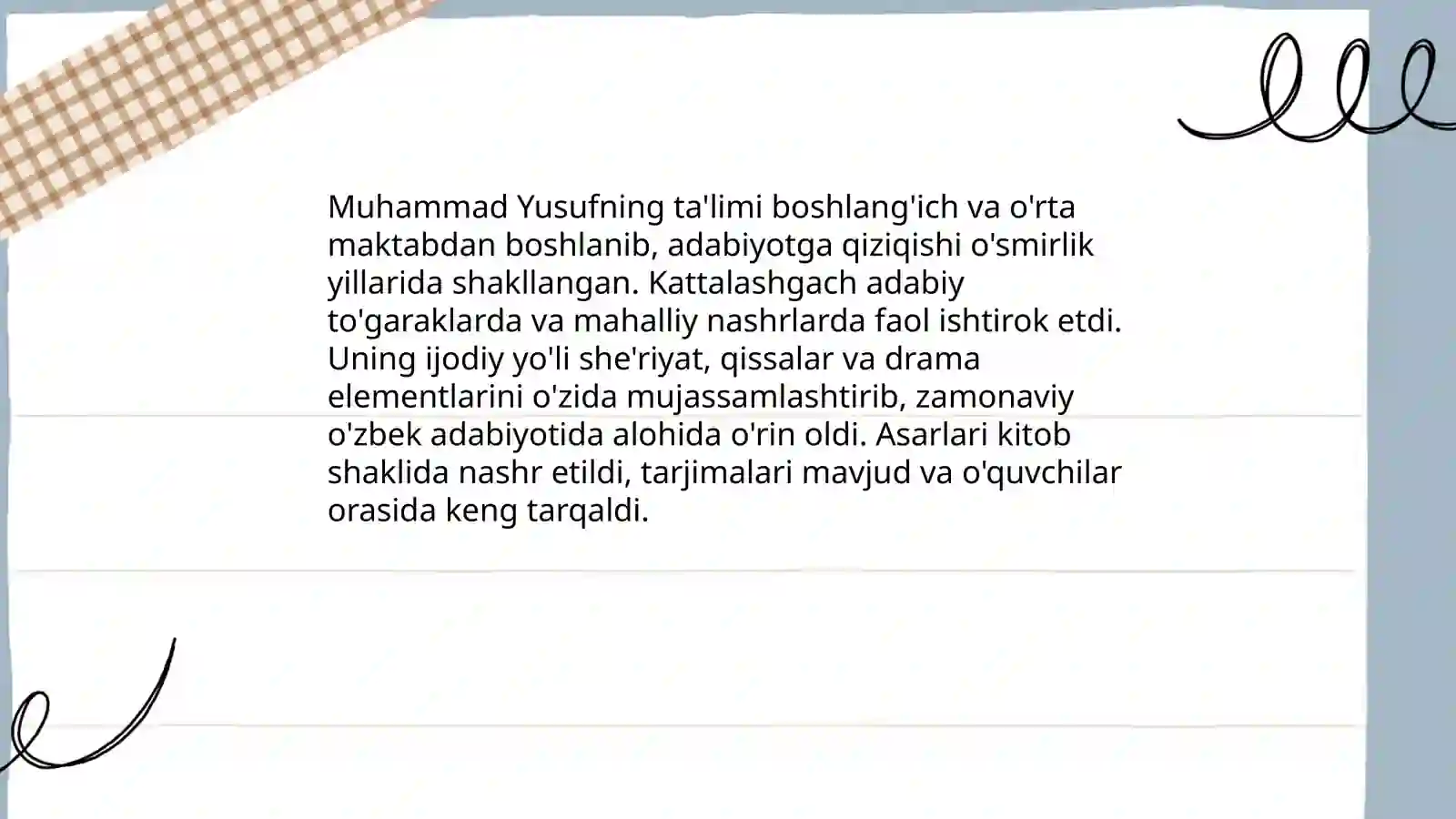 Muhammad Yusuf haqida 4