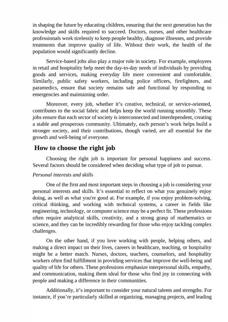 Self study work, Jobs 4