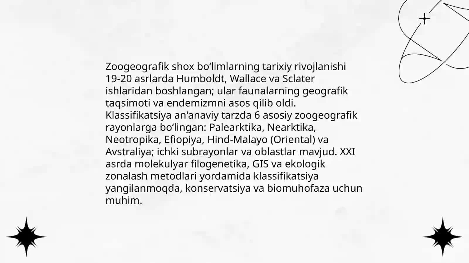 Zoogeografik shox bo‘limlari va uning oblastlari 4