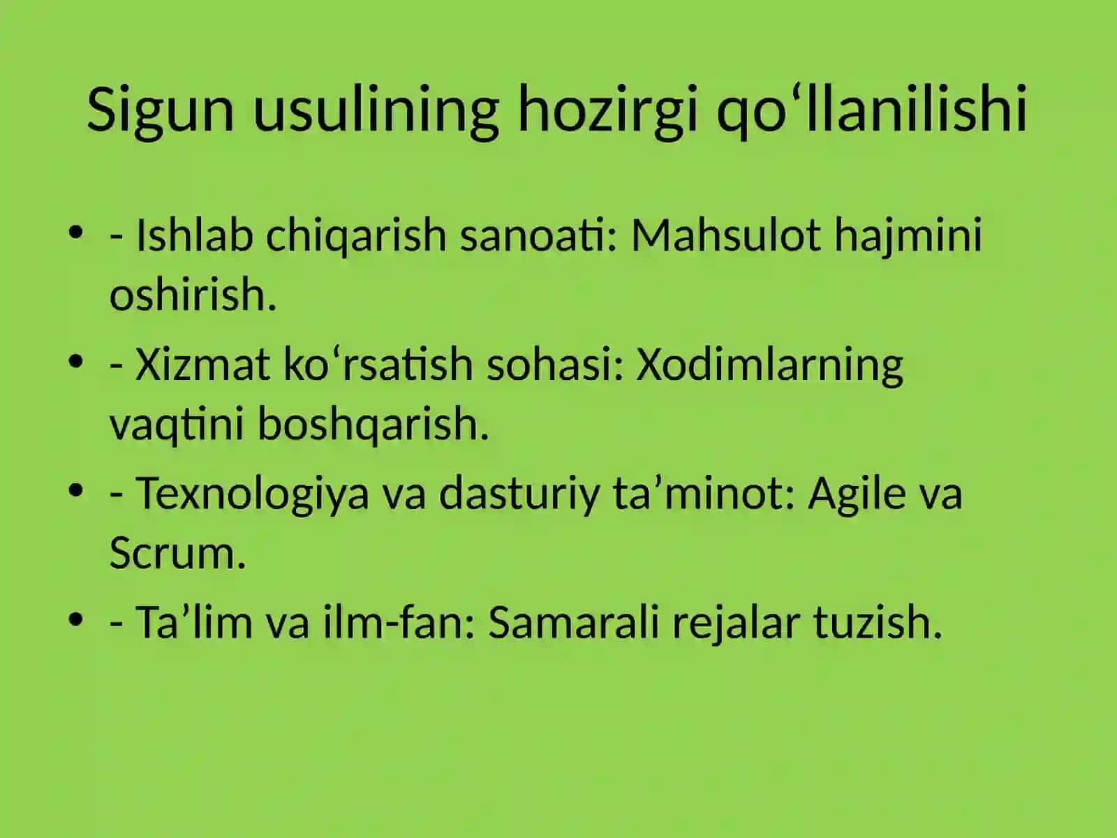 Sigun usuli: Kelib chiqishi va hozirgi qo‘llanilishi 4