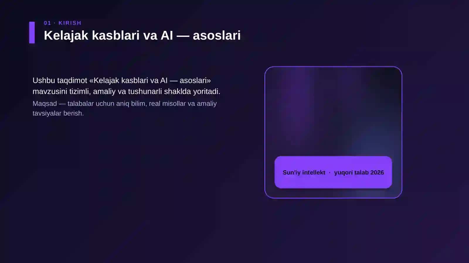 Kelajak kasblari va AI — asoslari 4