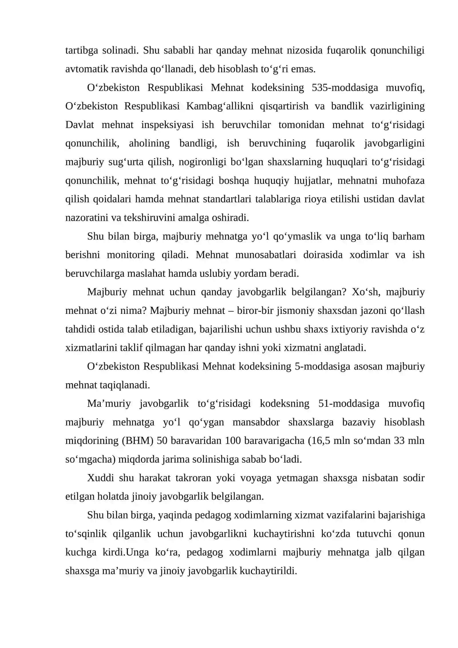 MEXNAT QONUNLARI BUZGANLIGI UCHUN JAVOBGARLIK TURLARI 4