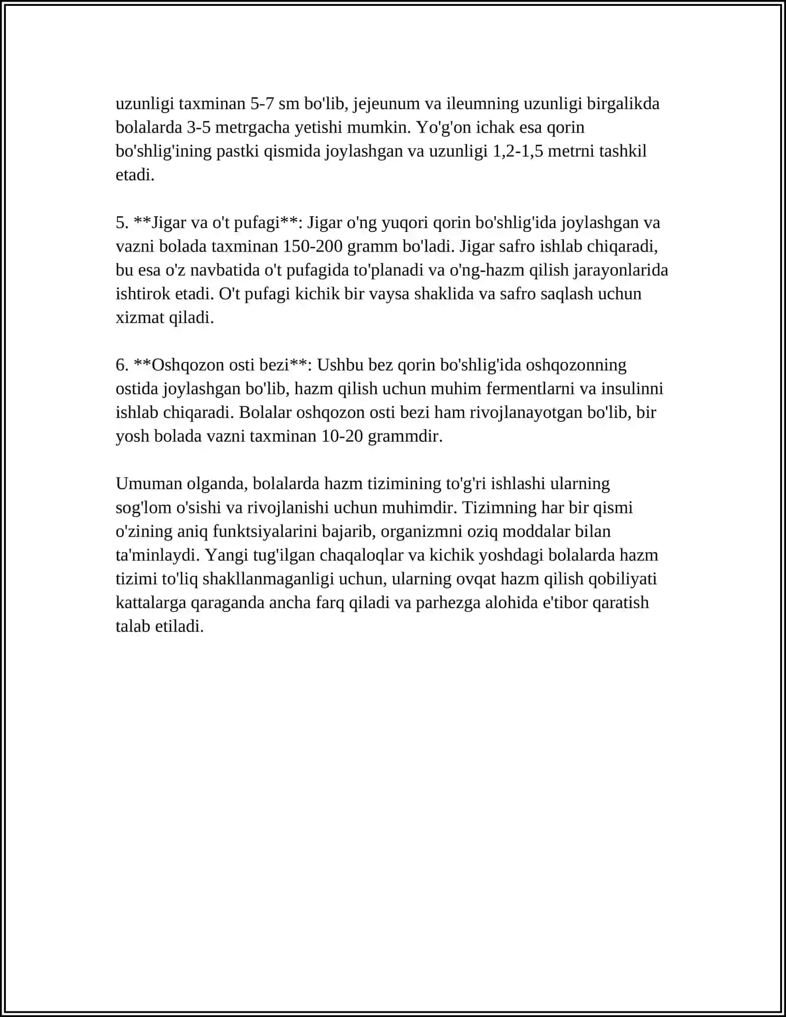 BOLALARDA HAZM TIZIMINI ANATOMIK FIZIOLOGIK XUSUSIYATLARI.TEKSHIRISH USULLARI 4