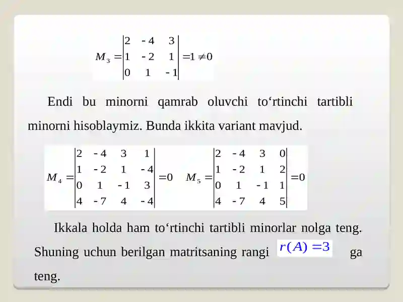 MATRITSA RANGI. TESKARI MATRITSA 4