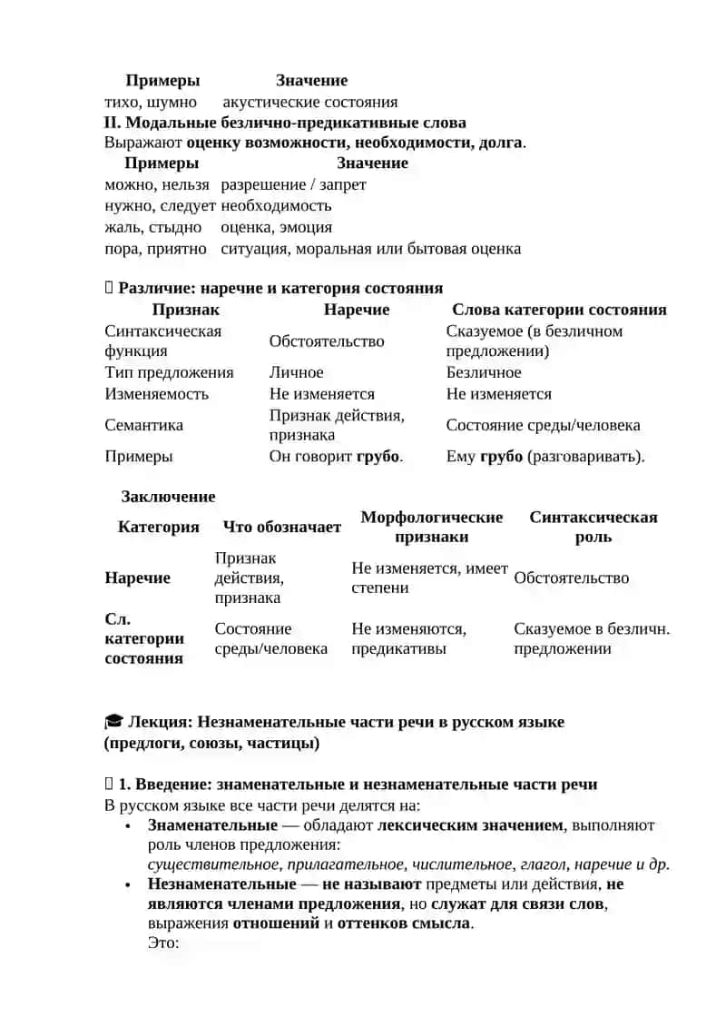 Лекция: Наречие и категория состояния в современном русском языке 4