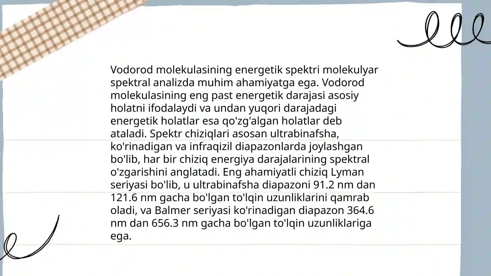 Vodorod molekulasi.Lazerlar va ularning qoʻllanish 4