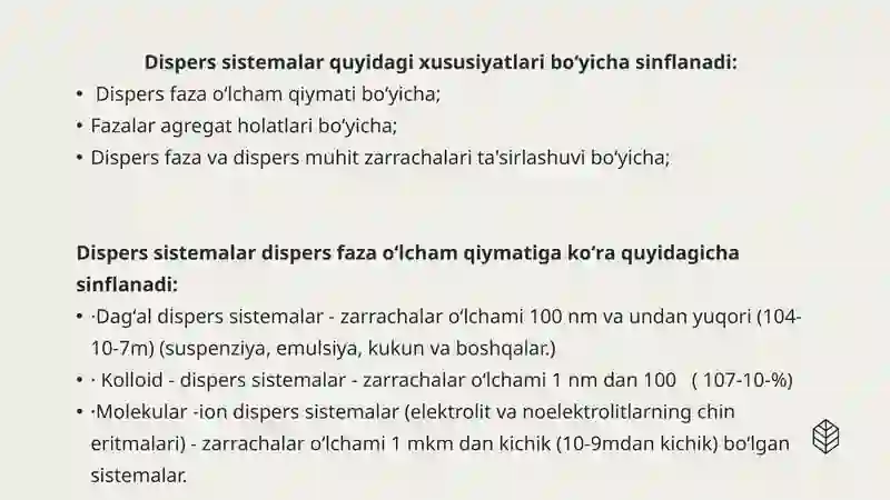 DISPERS SISTEMALAR. Kolloid eritmalar 4