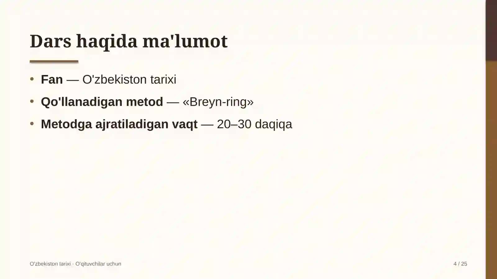 o'zbekiston tarixi darslarida breyn ring metodidan foydalanish 1575 4