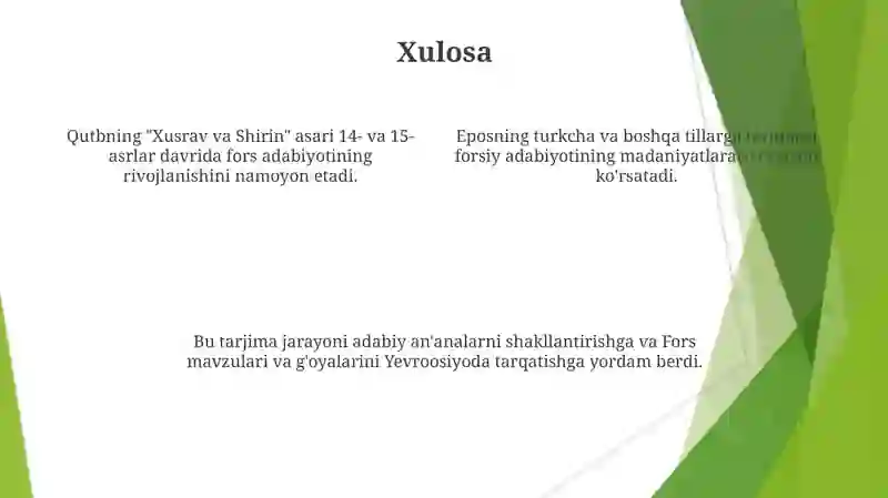 Qutbning "Xusrav va Shirin" dostoni 4