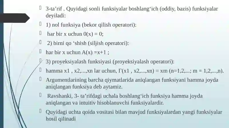 Xisoblanuvchi funksiyalar 4