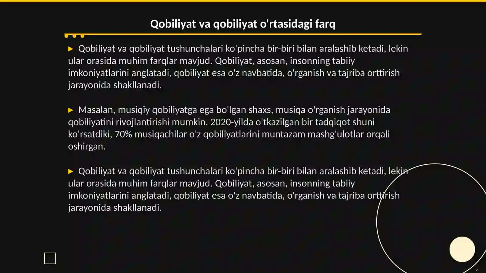 Qobiliyat va qobiliyat haqida tushuncha 4