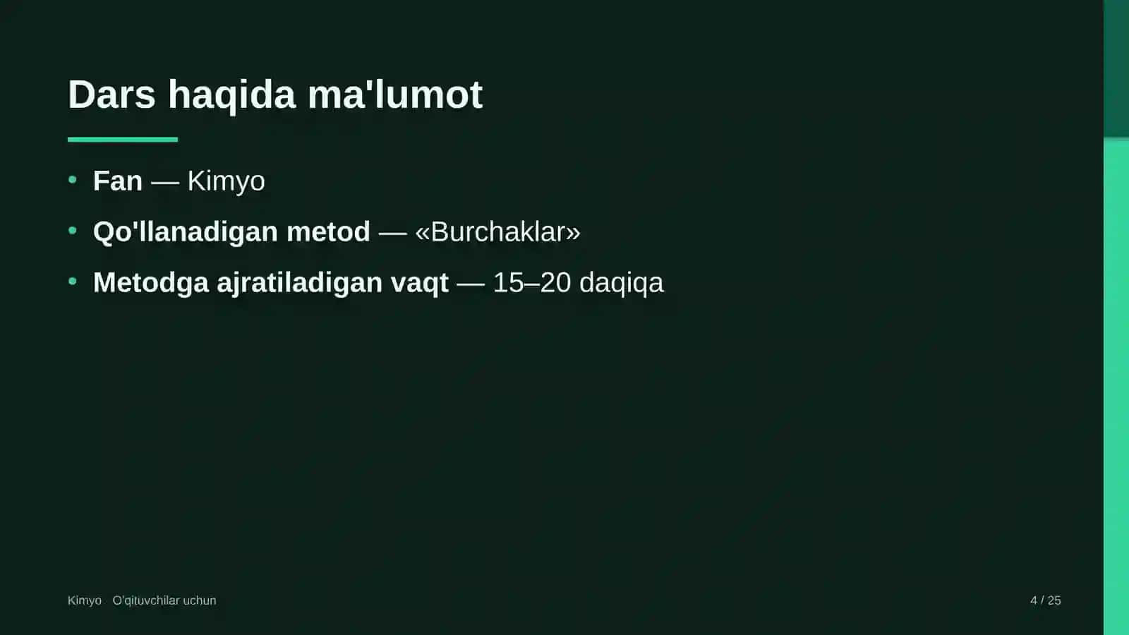 kimyo darslarida burchaklar metodidan foydalanish 9019 4