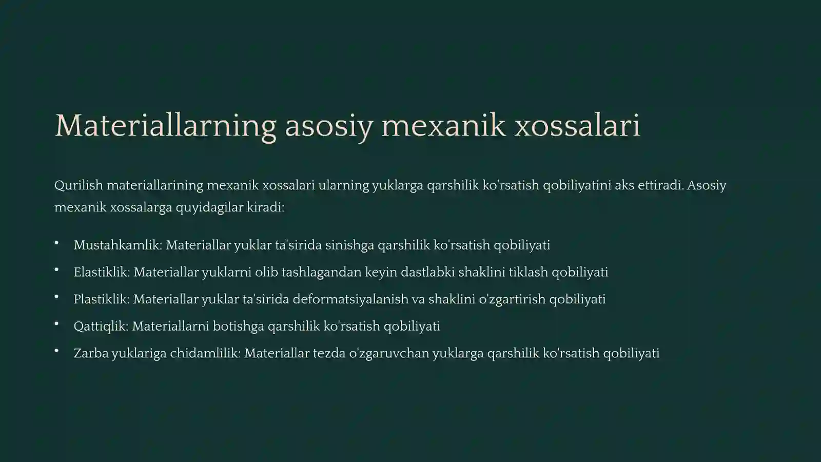 Qurilish materiallarini mexanik xossalarini o'rganish foydalaniladigan asbob va uskunalar 4