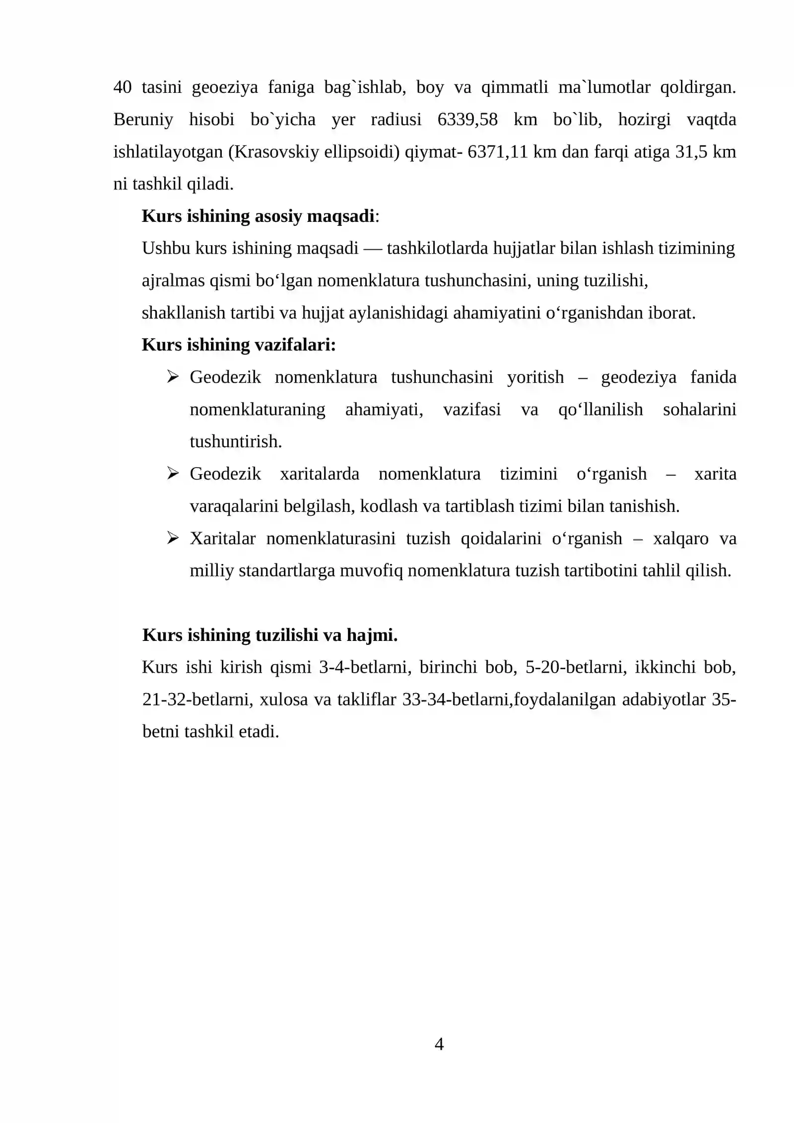 "Nomenklatura" mavzusidagi KURS ISHI 4