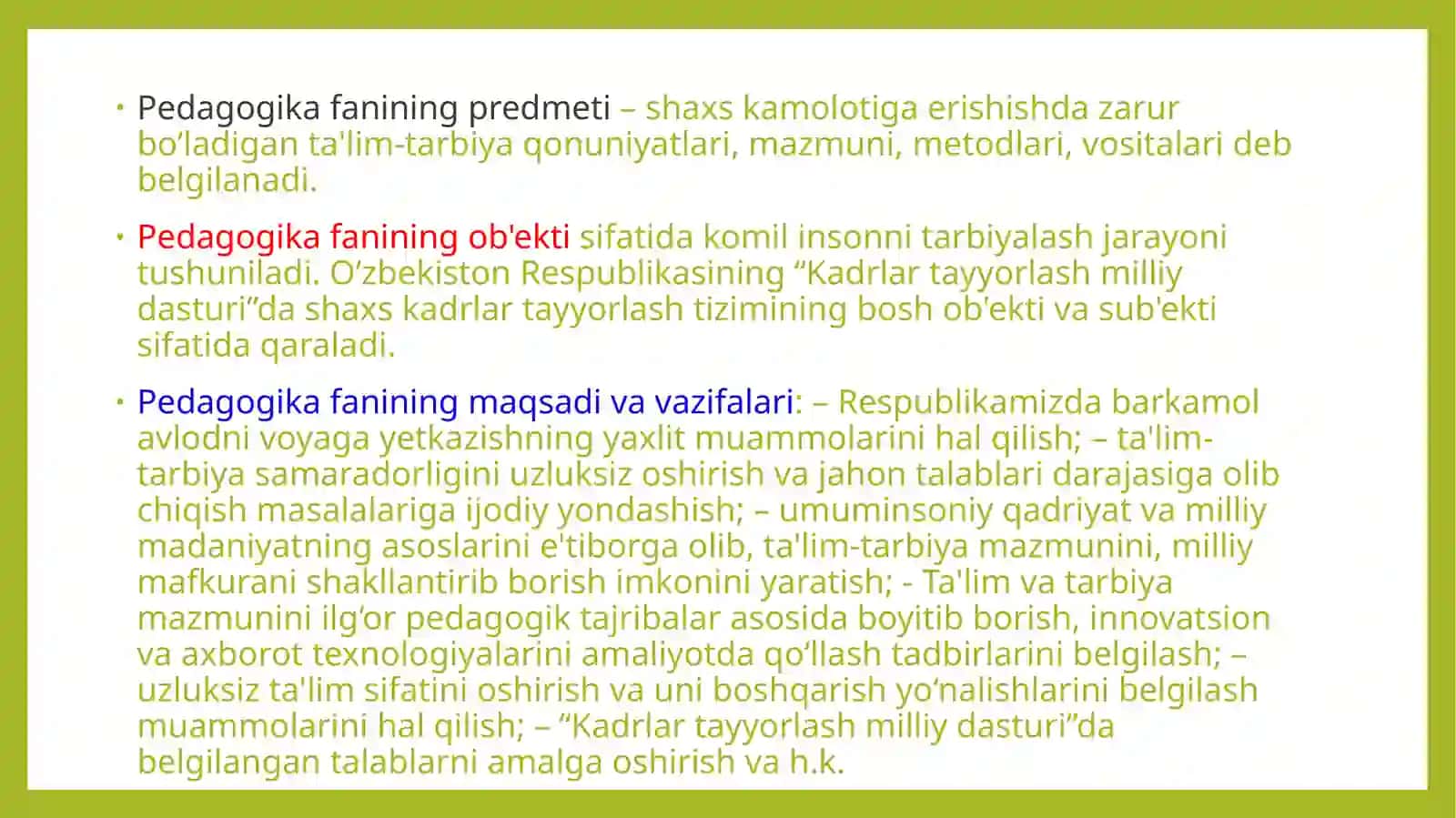 Pedagogikaga faniga kirish 4