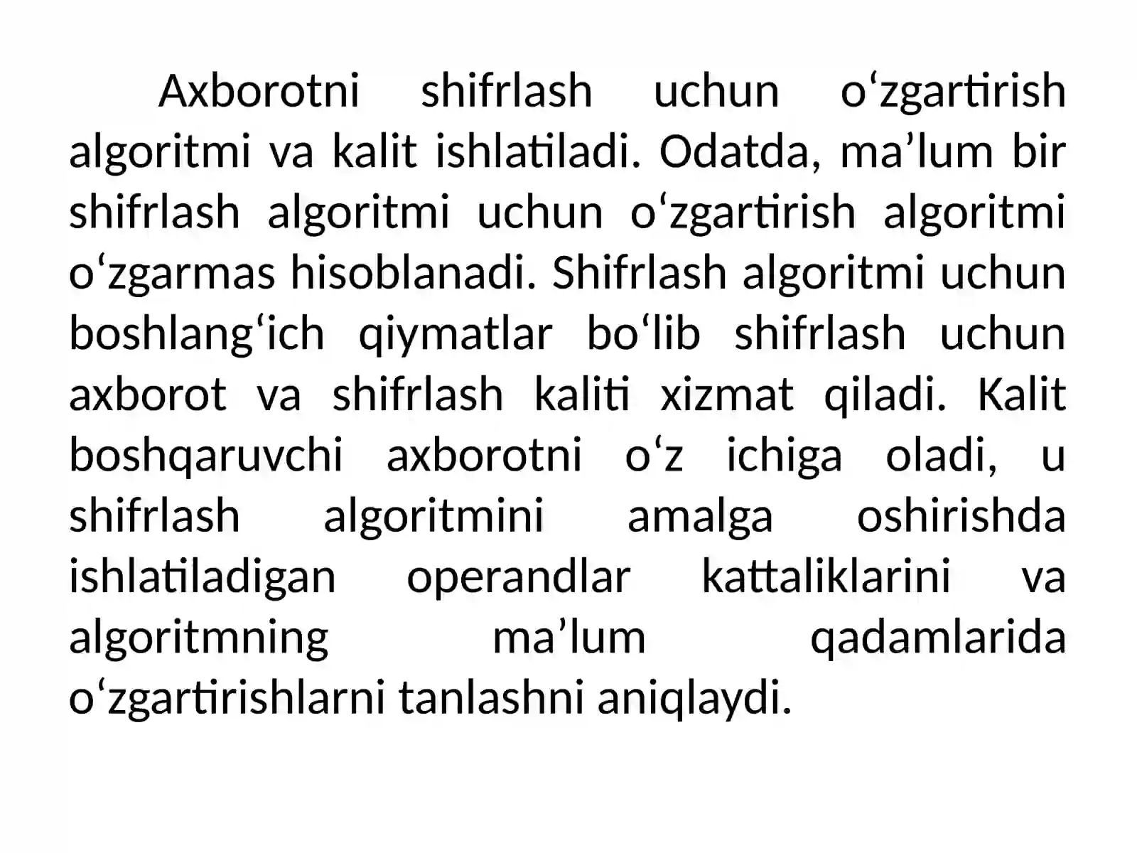 Axborotni himoyalashning kriptografik usullari 4