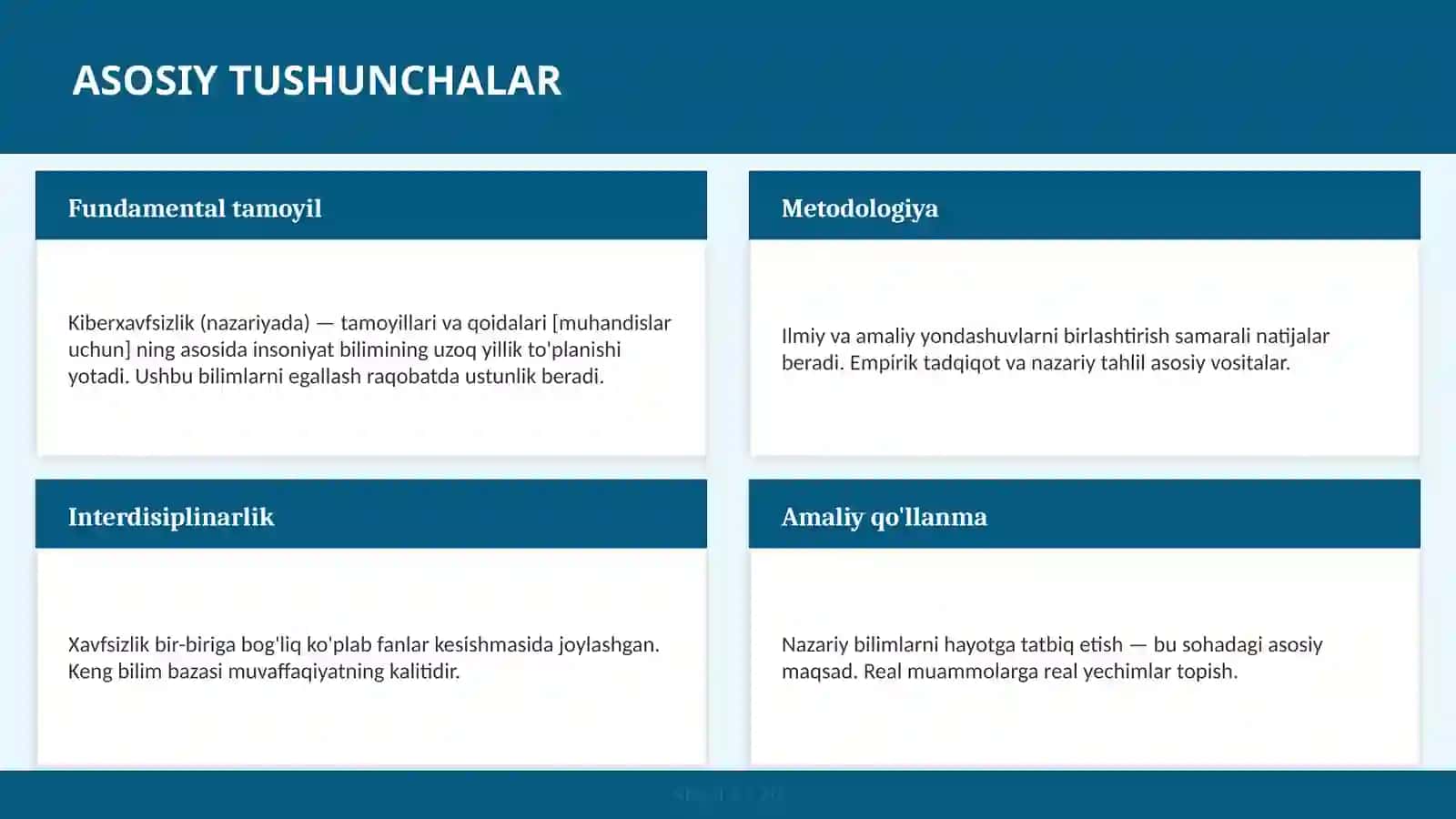 KIBERXAVFSIZLIK (NAZARIYADA) — TAMOYILLARI VA QOIDALARI [MUHANDISLAR UCHUN] 4