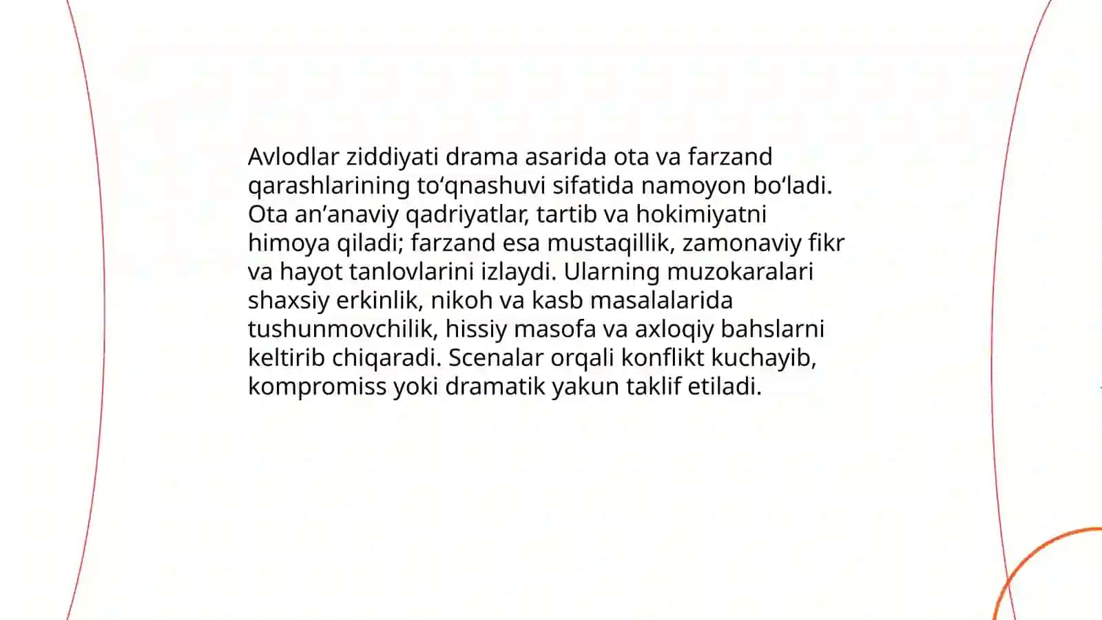 Usmon Azimning "Bir qadam yo'l"drammasida ota va farzand munozarasi 4