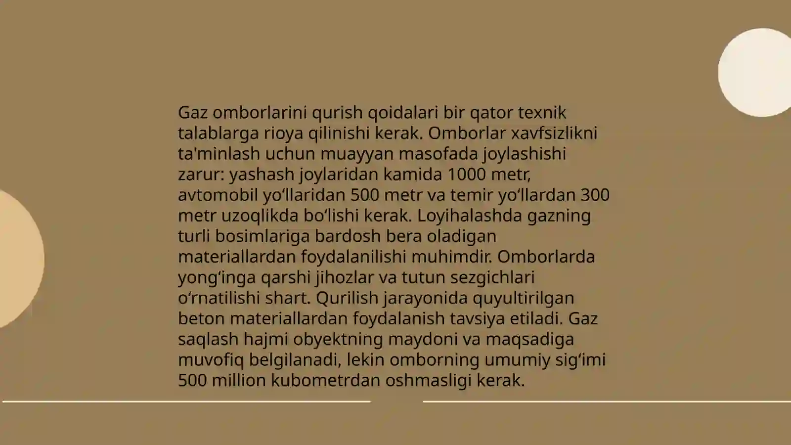 Gaz omborini ishlatishdagi me 'yoriy talablar 4